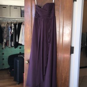 David’s Bridal Chiffon - Plum 6